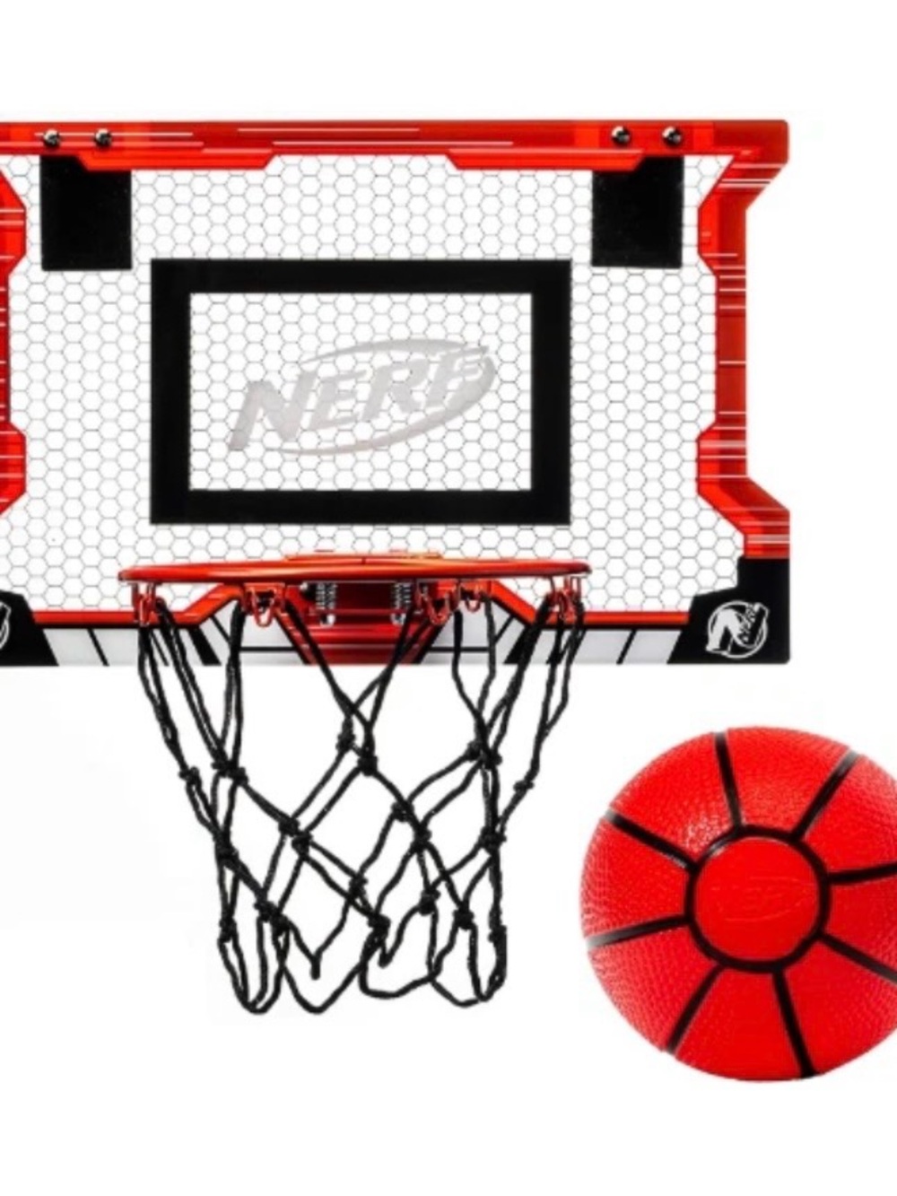 NERF Red Mini Basketball Hoop and Ball – Indoor Home Games